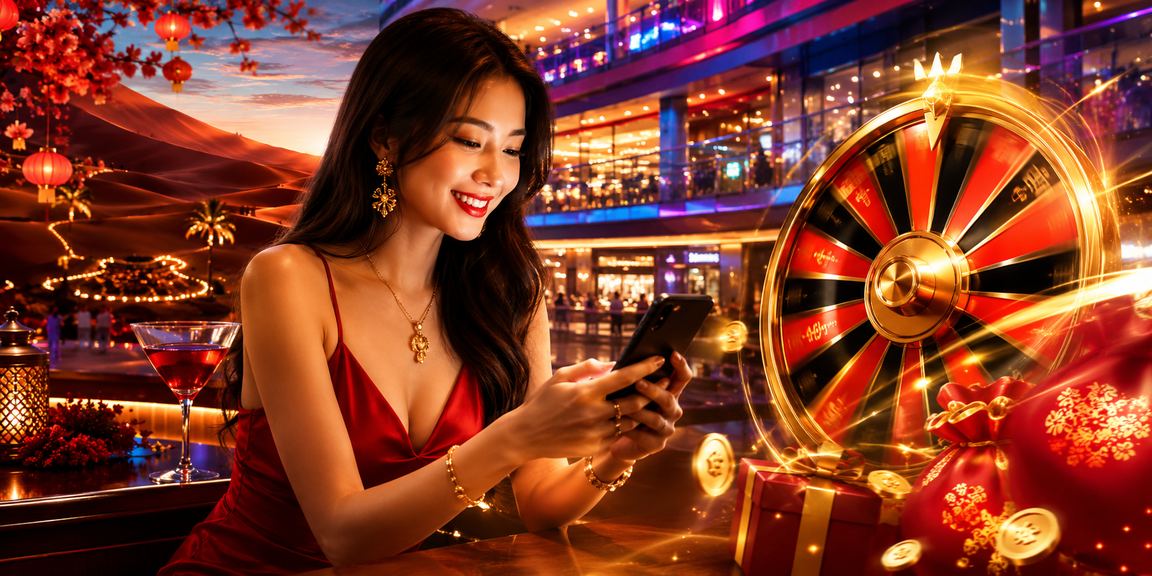 Bàn roulette neon rực rỡ tại bãi biển Mũi Né về đêm