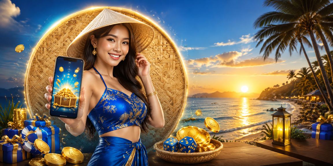 Người dùng đội nón lá tại Phú Quốc đăng ký tài khoản giải trí trực tuyến